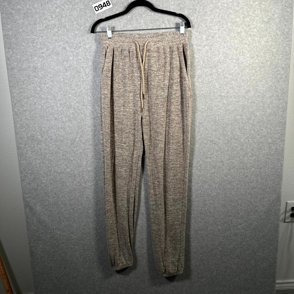 I Believe Jogger Pants Womens Large Heather Gray Drawstring Waist Lounge Wear